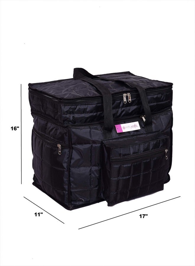 PrettyKrafts Unisex Nylon Duffel Bag Set of 3 Black - Image 3